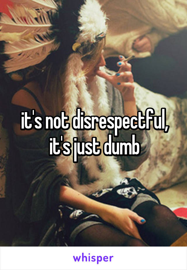 it's not disrespectful, it's just dumb