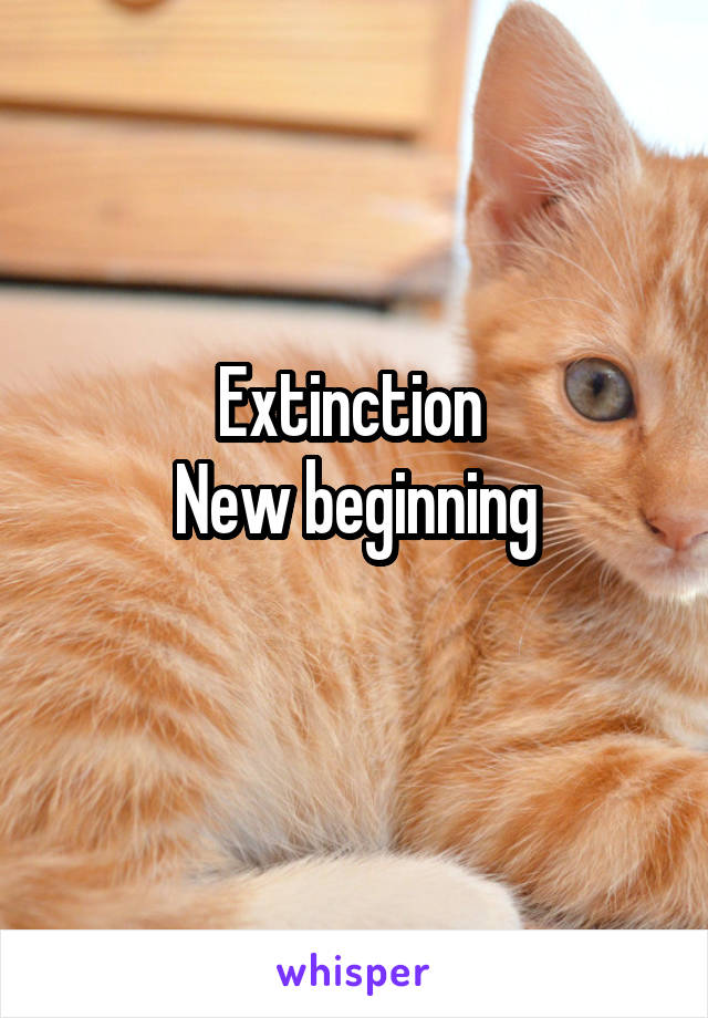 Extinction 
New beginning
