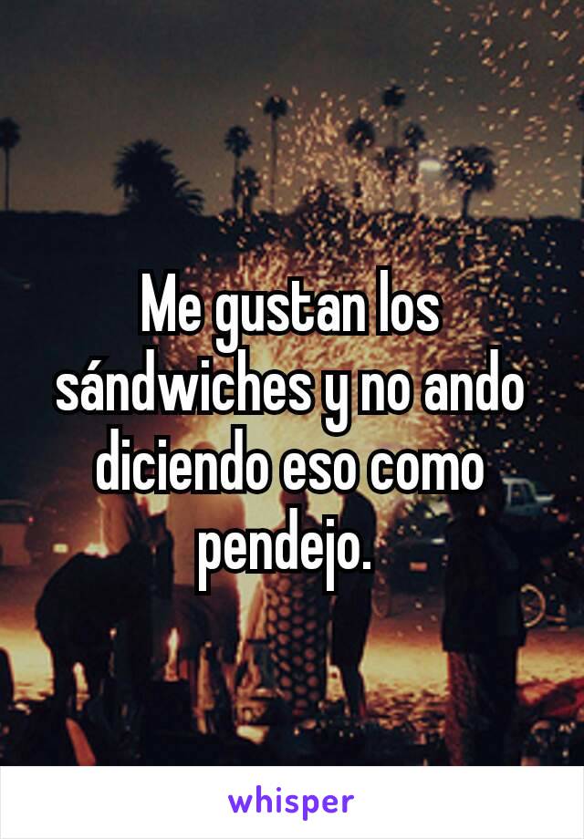 Me gustan los sándwiches y no ando diciendo eso como pendejo. 