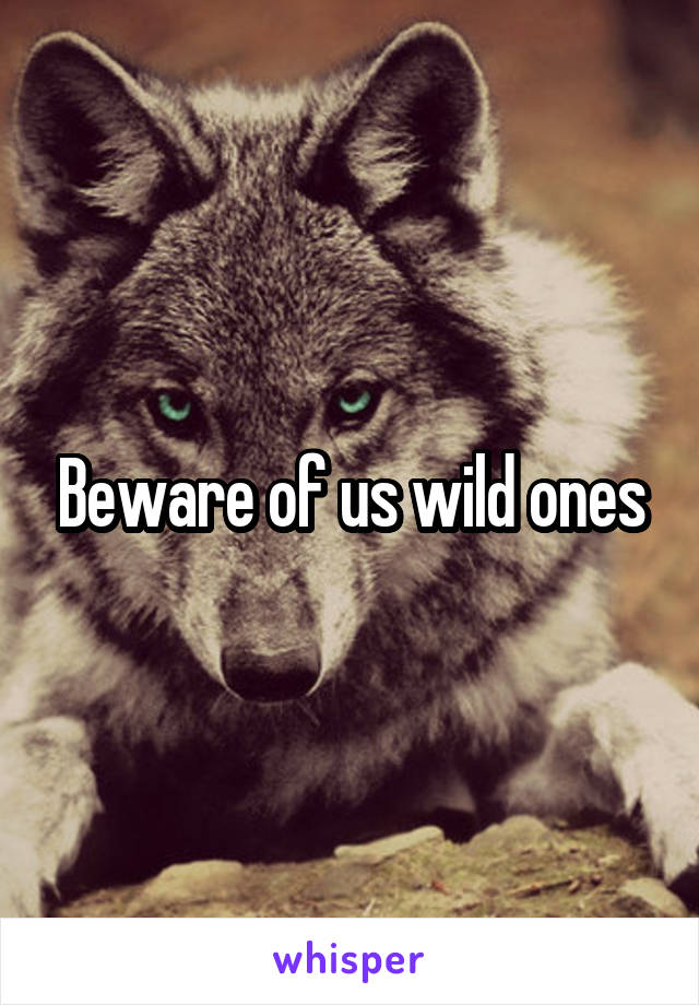 Beware of us wild ones