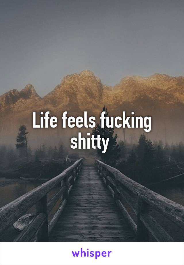 Life feels fucking shitty 