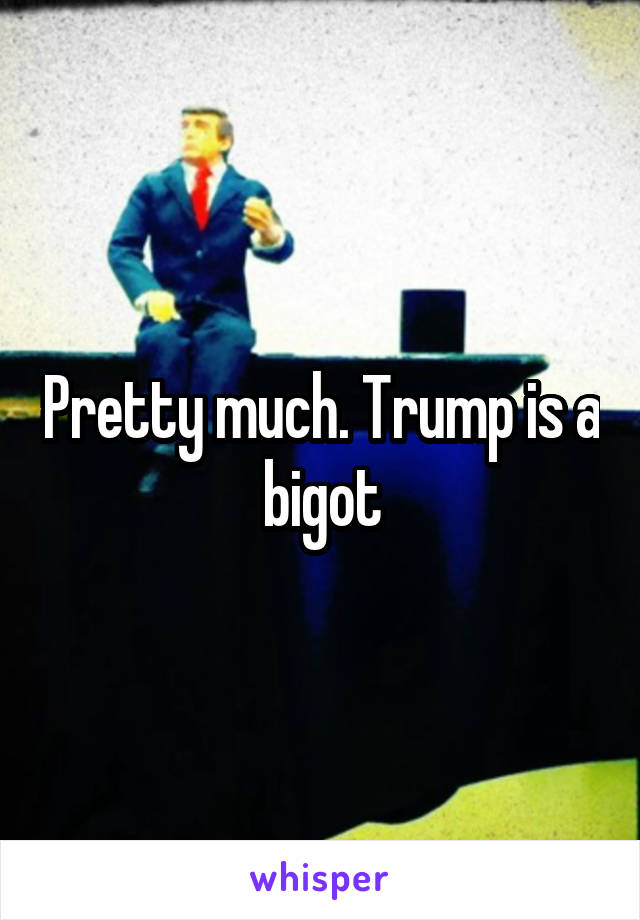 Pretty much. Trump is a bigot