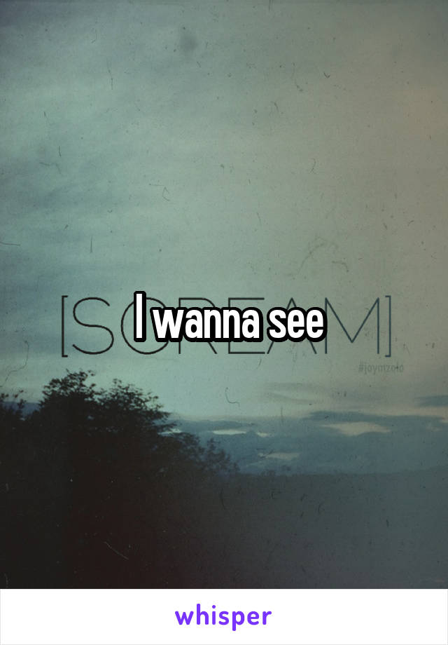  I wanna see