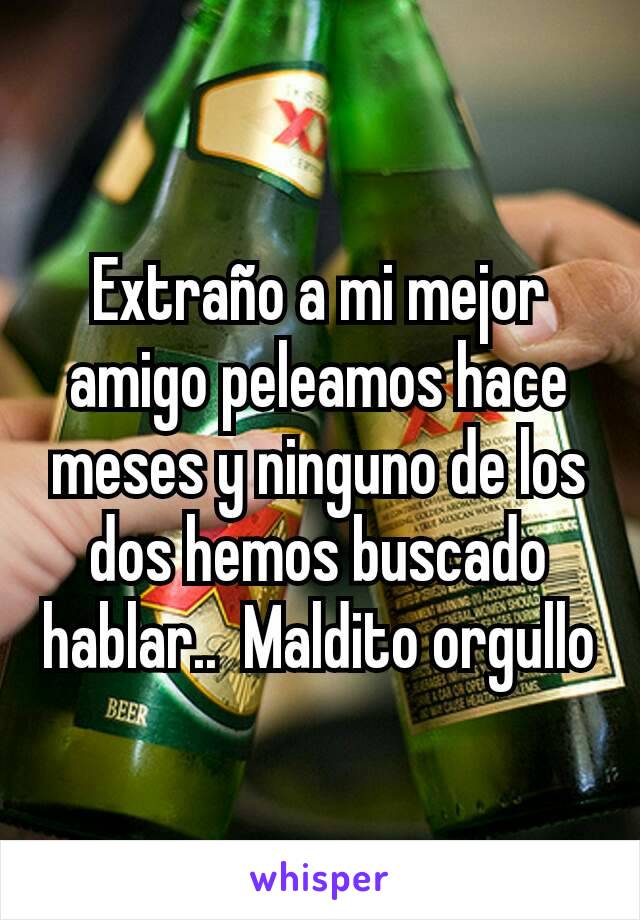 Extraño a mi mejor amigo peleamos hace meses y ninguno de los dos hemos buscado hablar..  Maldito orgullo