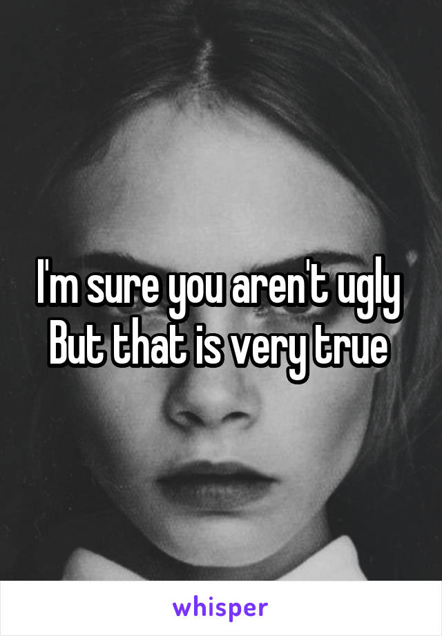 I'm sure you aren't ugly 
But that is very true 