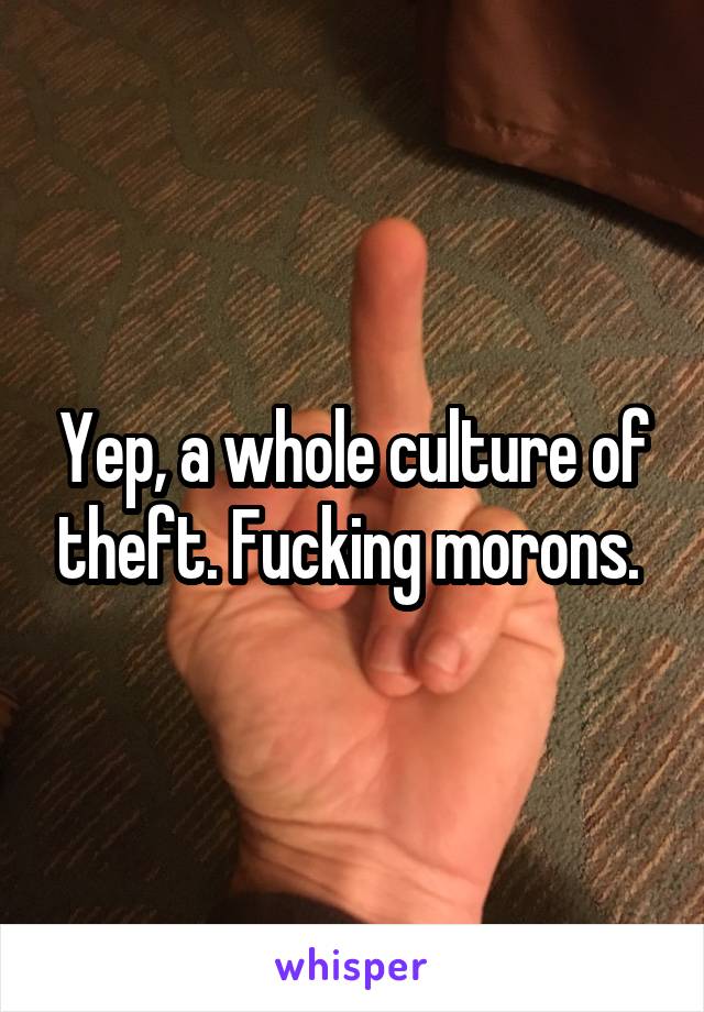 Yep, a whole culture of theft. Fucking morons. 