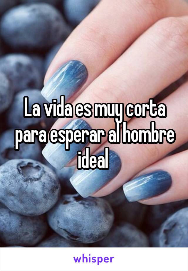 La vida es muy corta para esperar al hombre ideal 