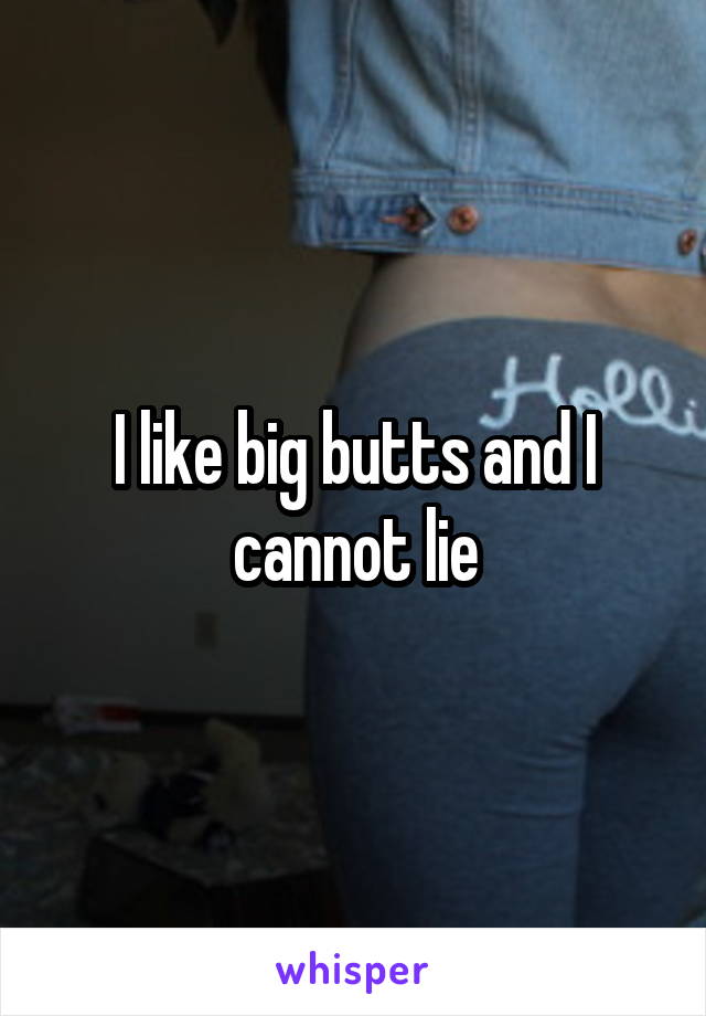 I like big butts and I cannot lie