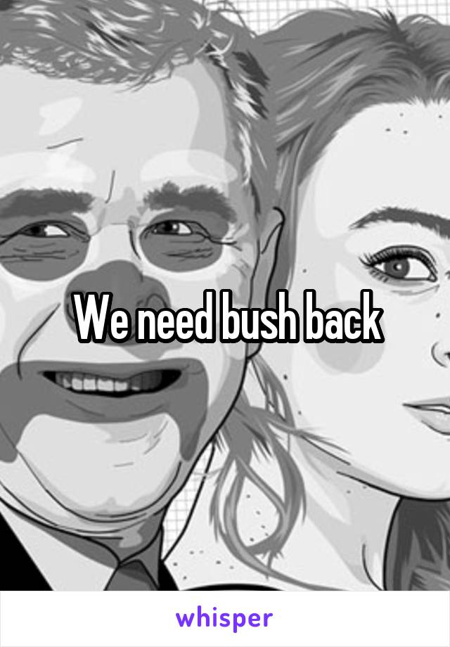 We need bush back