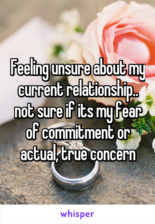 Feeling unsure about my current relationship.. not sure if its my fear of commitment or actual, true concern