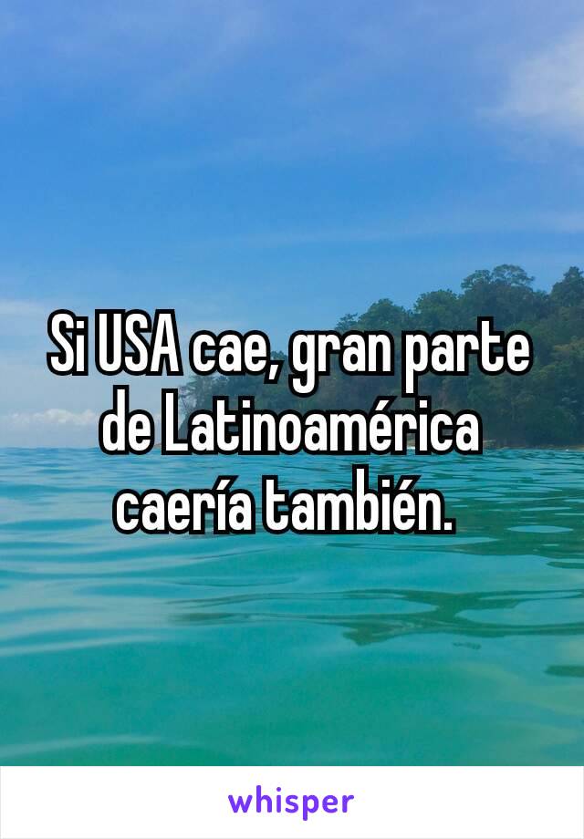 Si USA cae, gran parte de Latinoamérica caería también. 