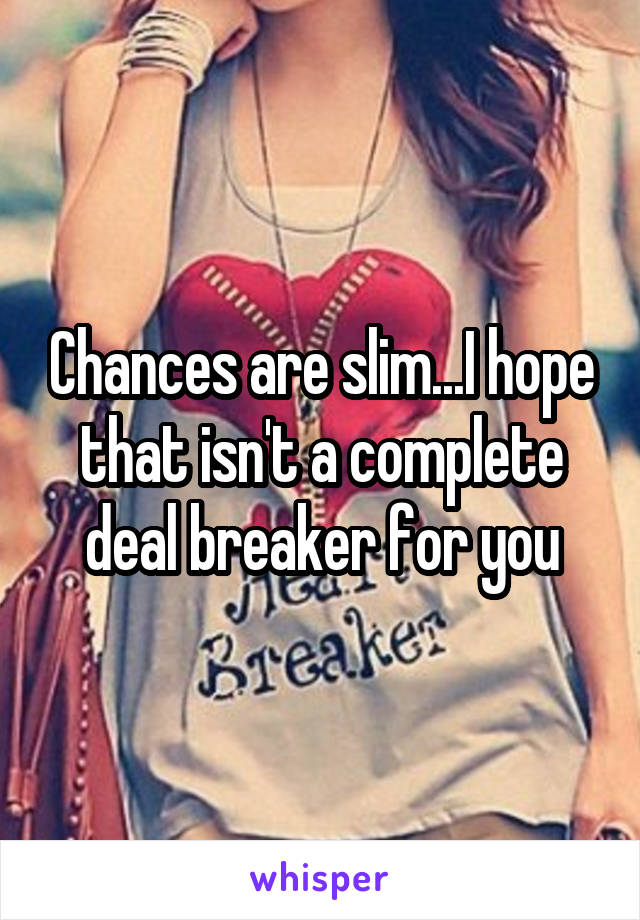 Chances are slim...I hope that isn't a complete deal breaker for you