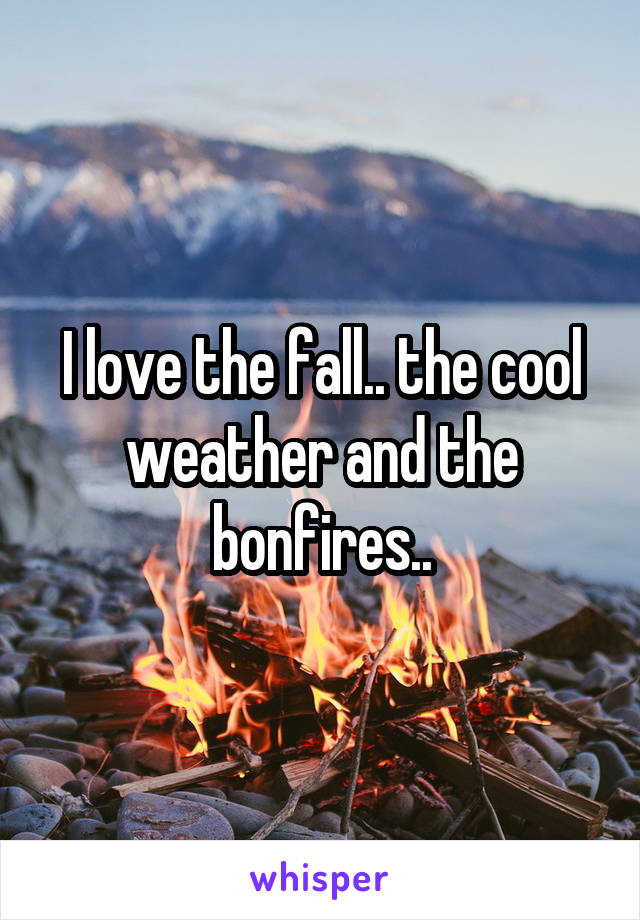 I love the fall.. the cool weather and the bonfires..