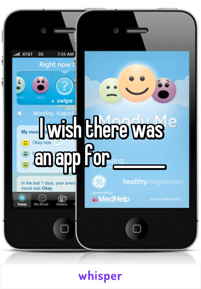 I wish there was
an app for _______ 