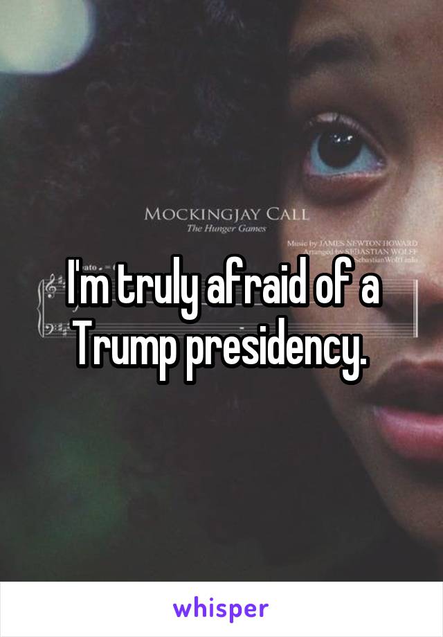 I'm truly afraid of a Trump presidency. 