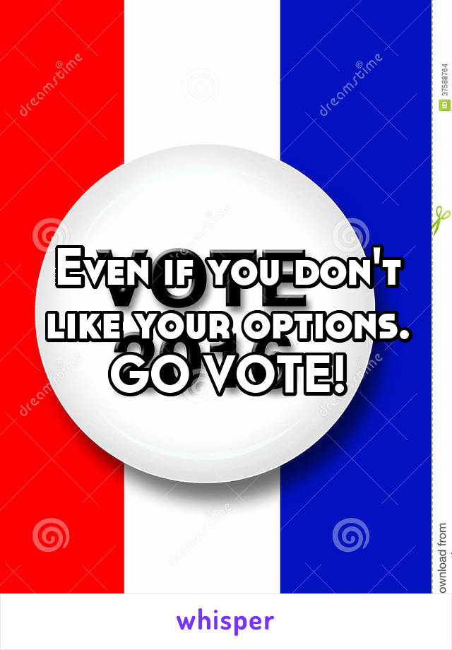 Even if you don't like your options. GO VOTE!