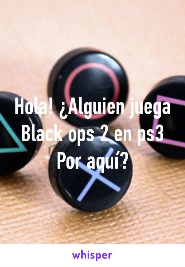 Hola! ¿Alguien juega Black ops 2 en ps3 Por aquí?