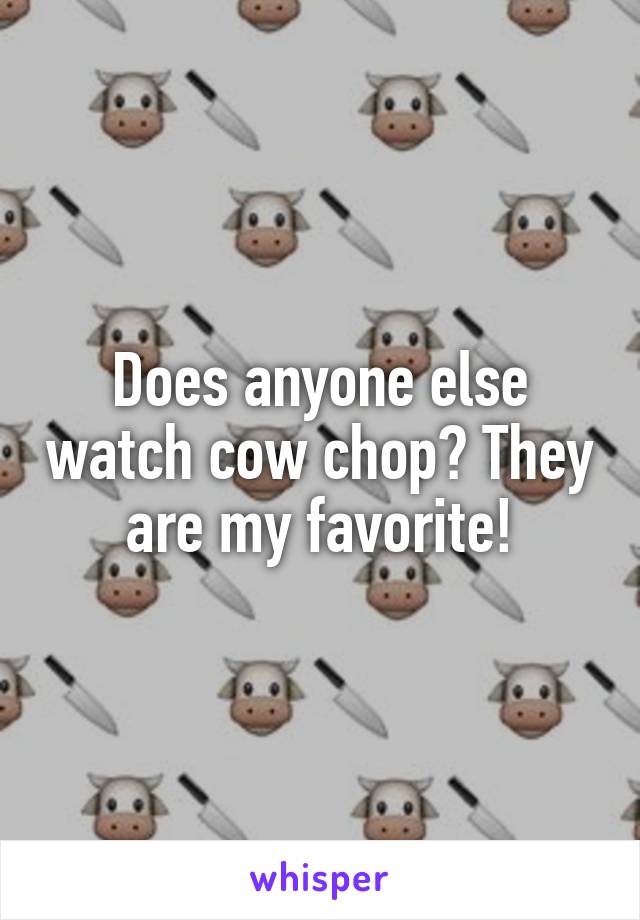 Does anyone else watch cow chop? They are my favorite!