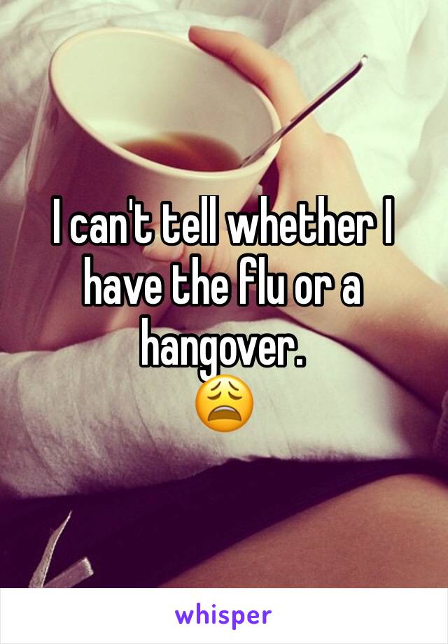 I can't tell whether I have the flu or a hangover. 
😩