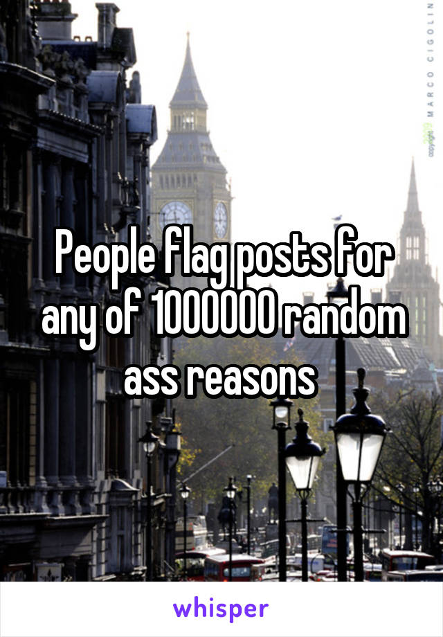 People flag posts for any of 1000000 random ass reasons 