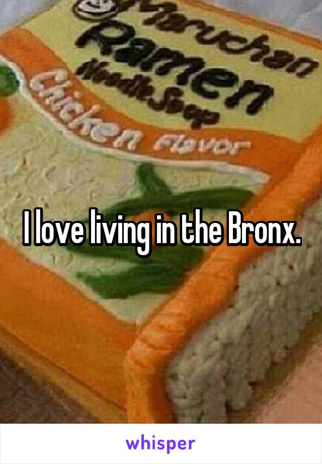 I love living in the Bronx.