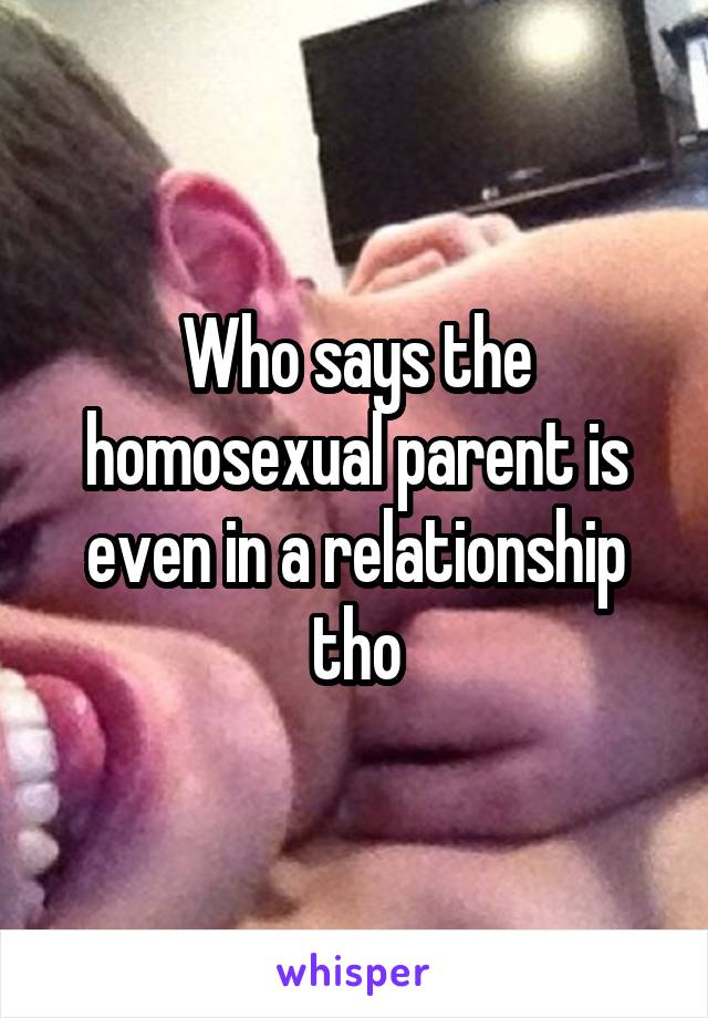 Who says the homosexual parent is even in a relationship tho