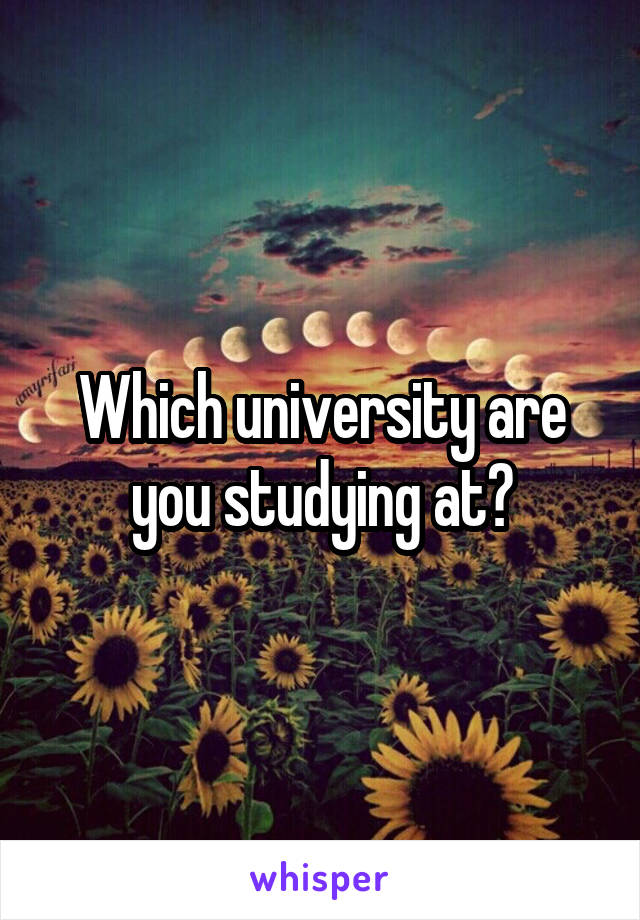 Which university are you studying at?