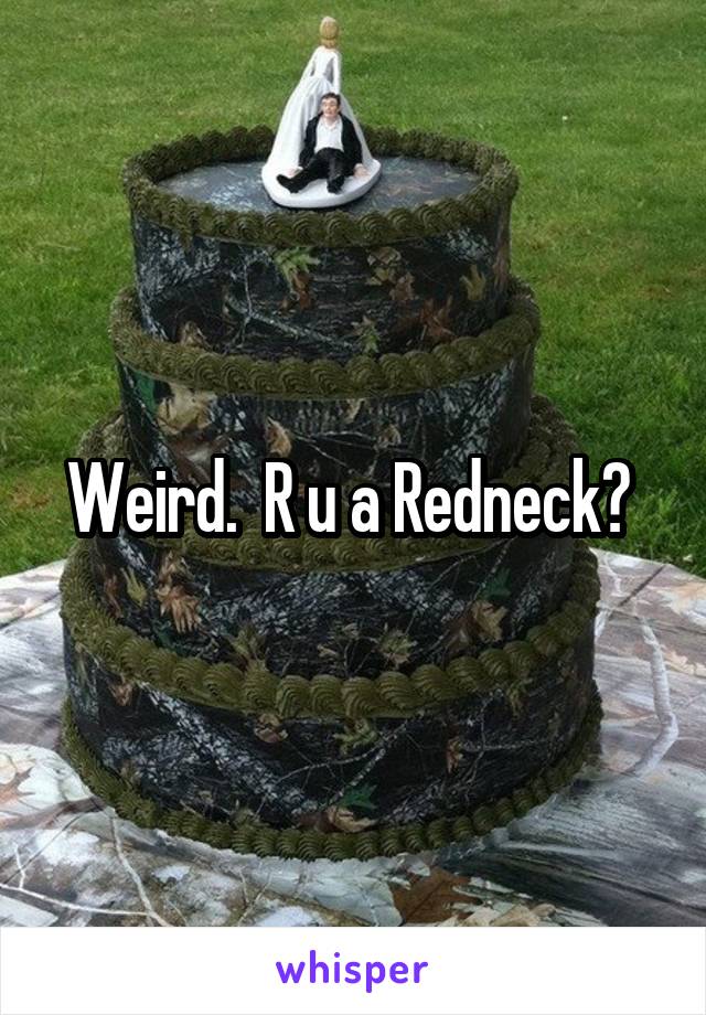 Weird.  R u a Redneck? 