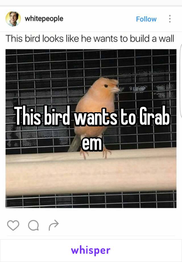 This bird wants to Grab em