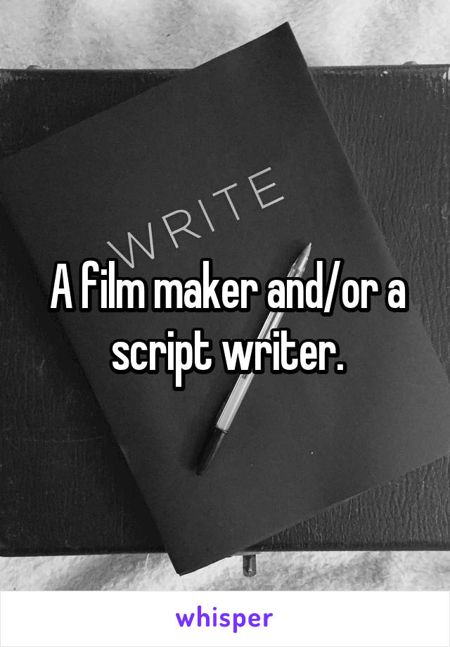 A film maker and/or a script writer.