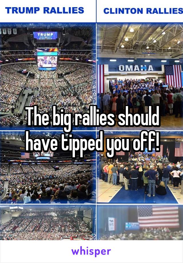 The big rallies should have tipped you off!