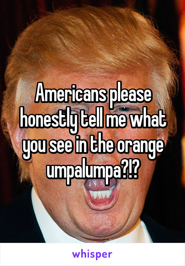 Americans please honestly tell me what you see in the orange umpalumpa?!?