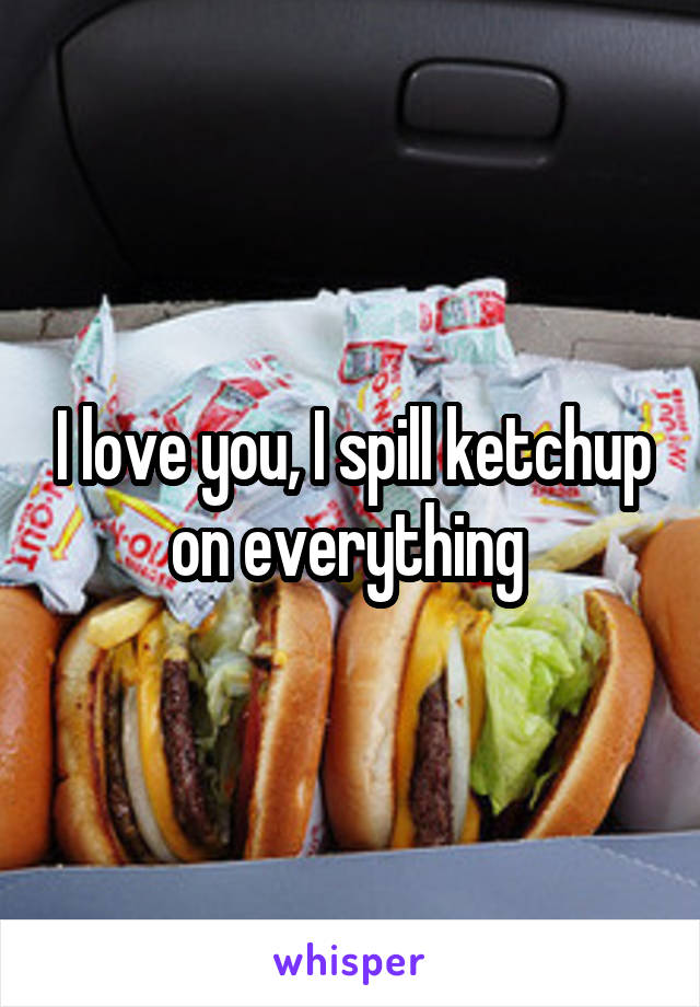 I love you, I spill ketchup on everything 