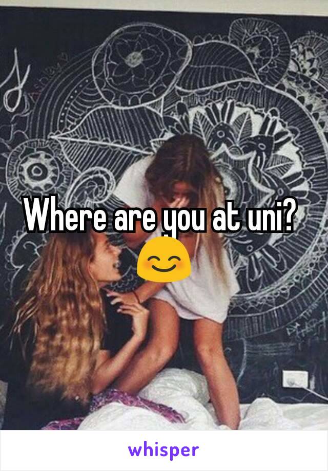 Where are you at uni? 
😊