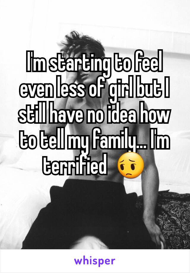 I'm starting to feel even less of girl but I still have no idea how to tell my family... I'm terrified  😔