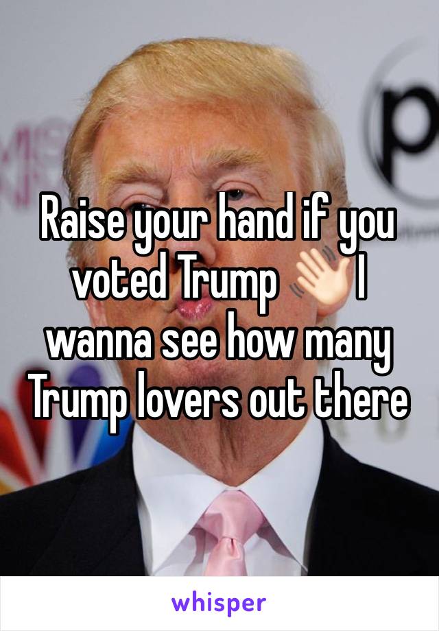 Raise your hand if you voted Trump 👋🏻 I wanna see how many Trump lovers out there 