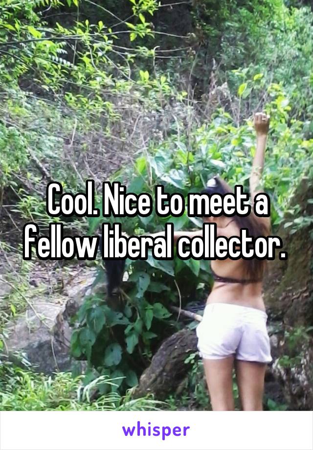 Cool. Nice to meet a fellow liberal collector. 