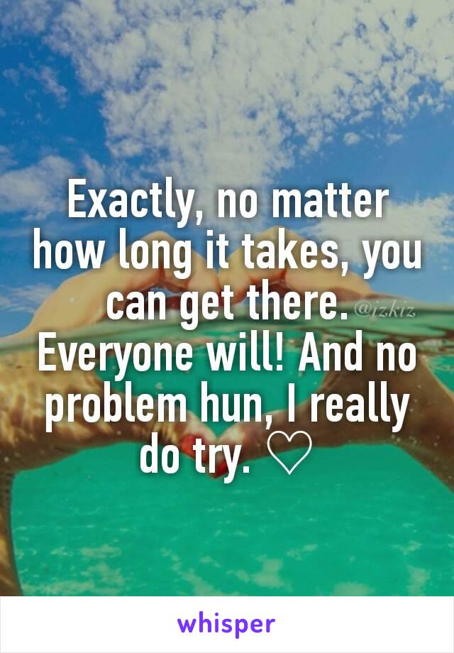 Exactly, no matter how long it takes, you can get there. Everyone will! And no problem hun, I really do try. ♡