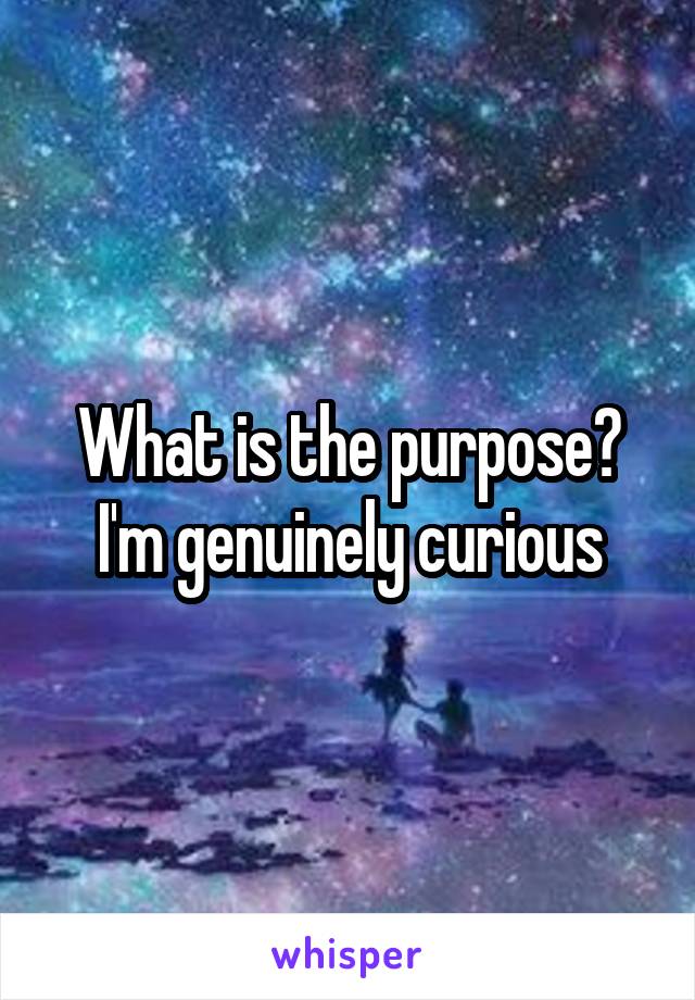 What is the purpose? I'm genuinely curious