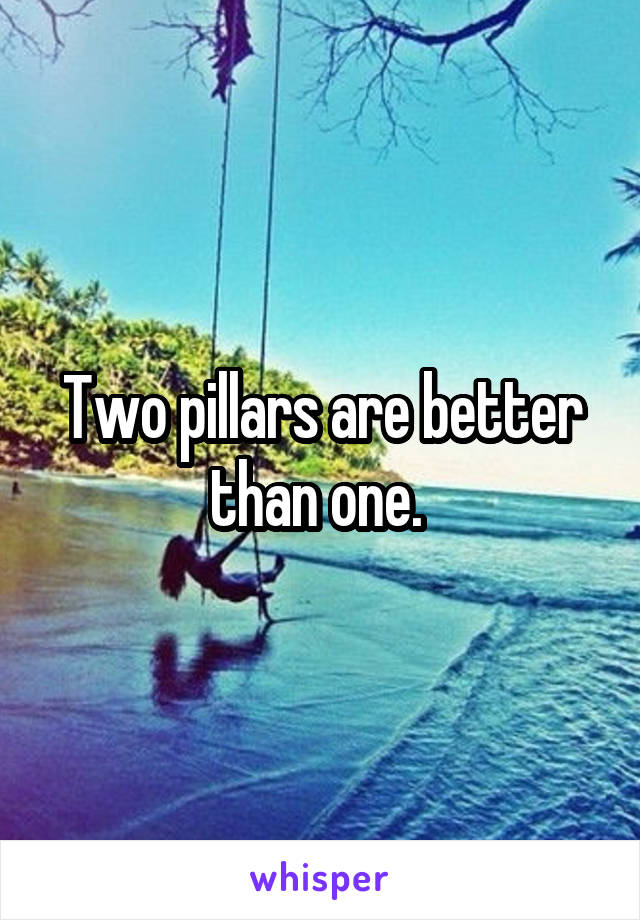 Two pillars are better than one. 