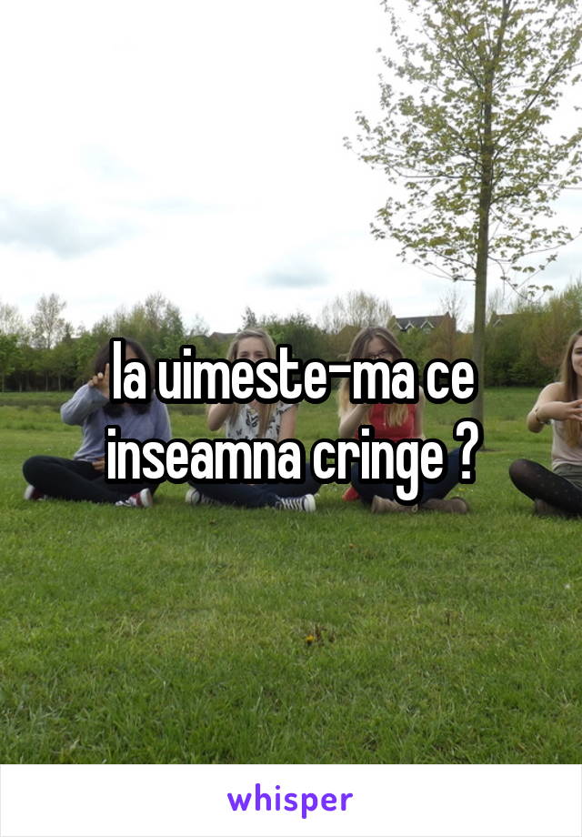 Ia uimeste-ma ce inseamna cringe ?