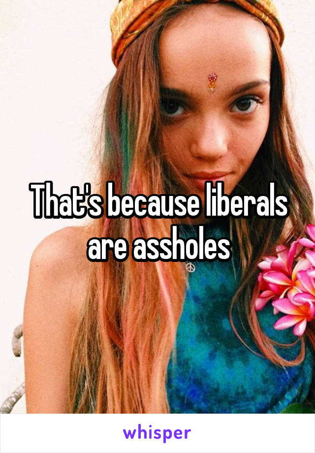 That's because liberals are assholes