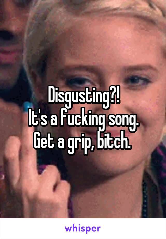 Disgusting?!
It's a fucking song.
Get a grip, bitch. 