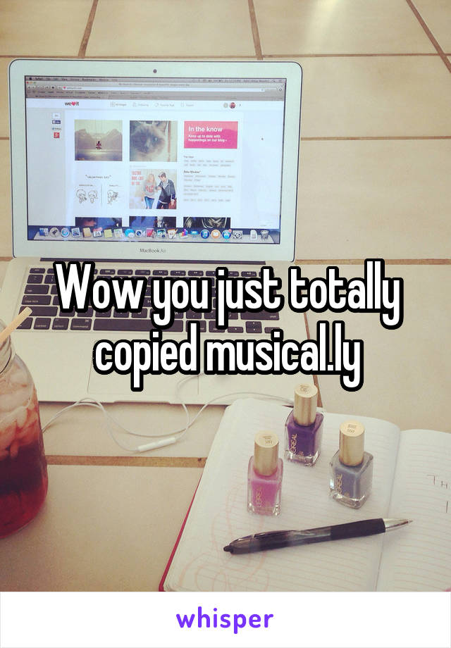 Wow you just totally copied musical.ly