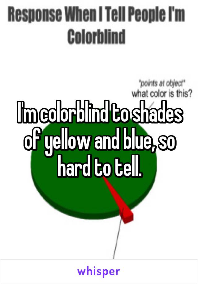 I'm colorblind to shades of yellow and blue, so hard to tell.