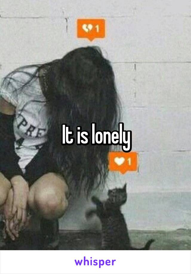 It is lonely