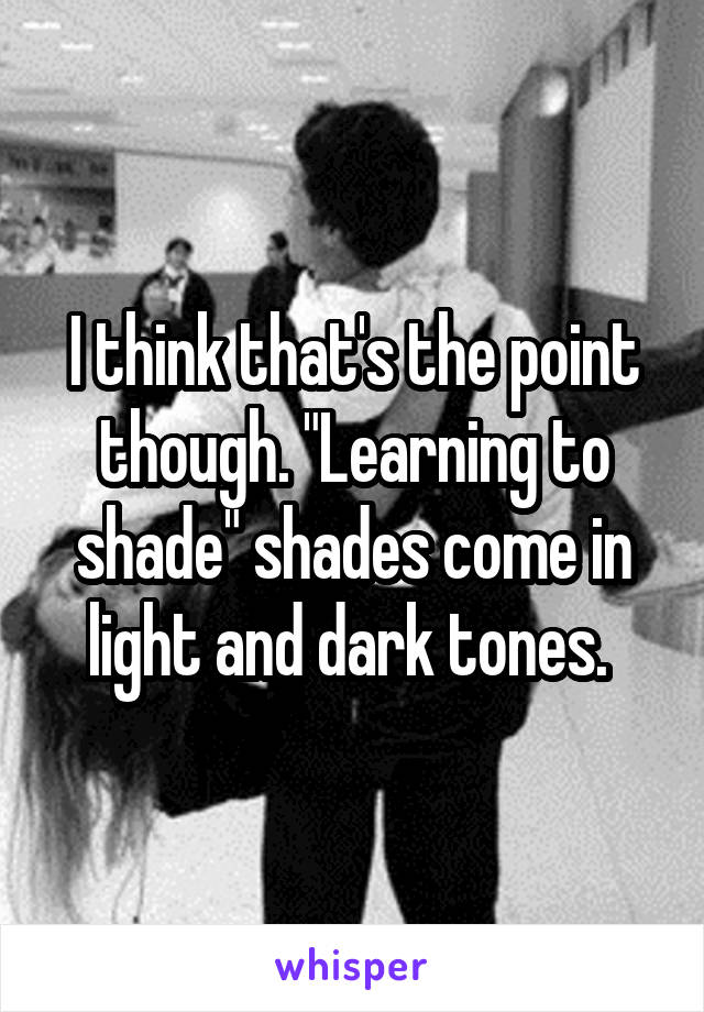 I think that's the point though. "Learning to shade" shades come in light and dark tones. 