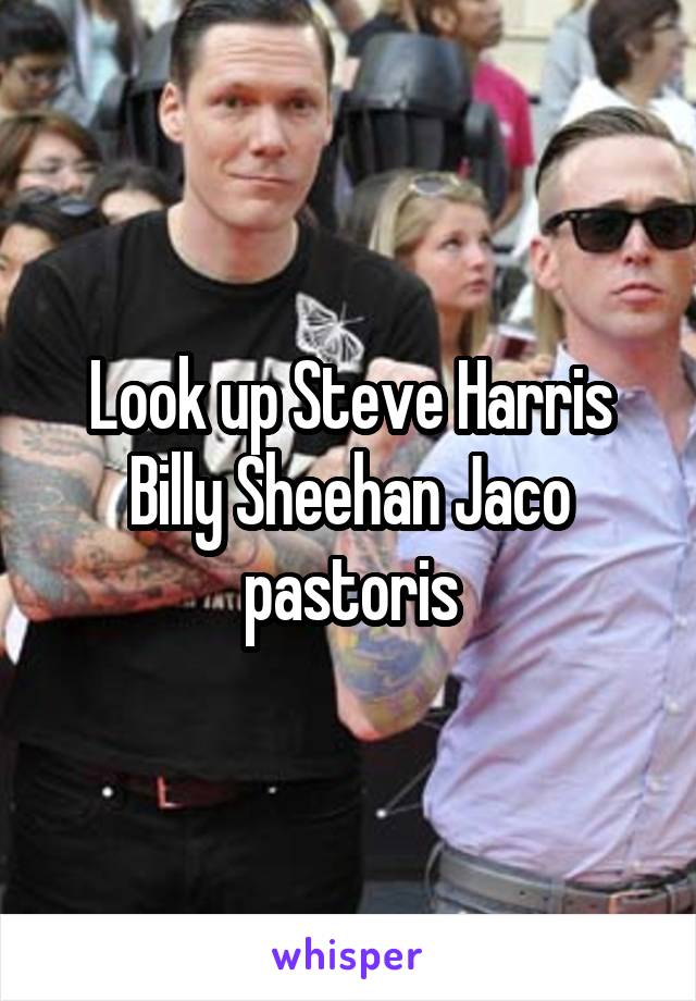 Look up Steve Harris Billy Sheehan Jaco pastoris