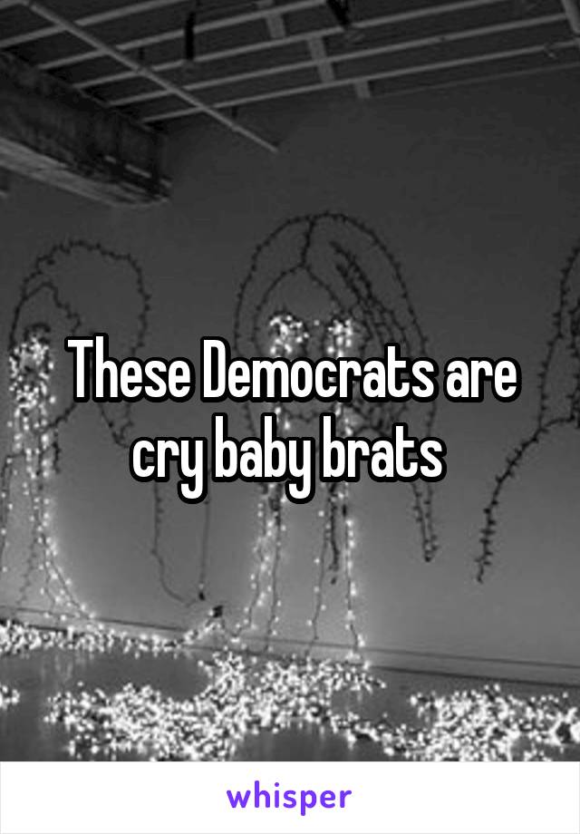 These Democrats are cry baby brats 