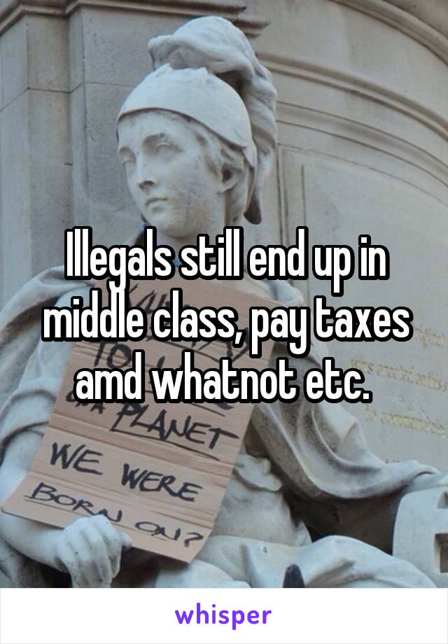 Illegals still end up in middle class, pay taxes amd whatnot etc. 